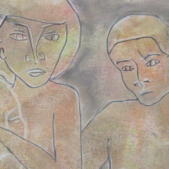 'Love' Pastel Painting on Paper, Art, unframed/optional frame - Picture 6 of 8